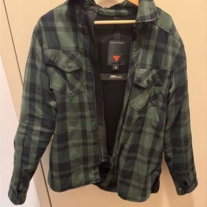 Men's Green Plaid Motorcycle Jacket Fully Armored